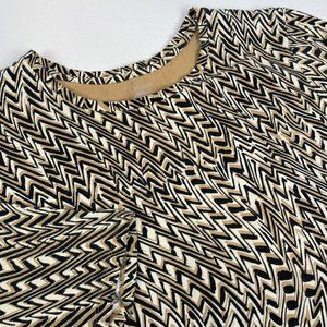 Catherines Blouse Women's Size 20W Chevron Black Yellow Casual Cotton Comfort‎